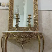 آینه و شمعدان و ساعت برنز