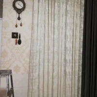 پرده پانچ پتینه حریر طرح دار کنار پرده کالیفرنیا|پرده، رانر، رومیزی|شیراز, ده پیاله|دیوار