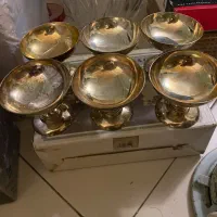 یکدست جام فرانسوی شش تایی با روکش نقره آکبند عتیقه|کلکسیون اشیاء عتیقه|تهران, جردن|دیوار