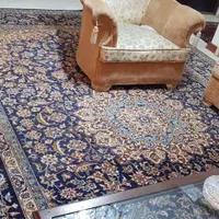 فرش ۱۲ متری دست بافت زمینه سرمه ای