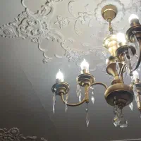 سلام دو عدد لوستر برنز سه شاخه سالم طلایی|لوستر و چراغ آویز|تبریز, |دیوار