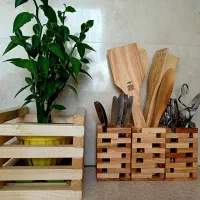 نگهدارنده قاشق و چنگال/ جای قاشق چوبی