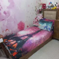 تخت خواب تک نفره همراه دروار و میز مطالعه|تخت و سرویس خواب|آبدانان, |دیوار