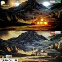 تابلو نوری چراغ دار شب خواب کلبه منظره سه بعدی|تابلو، نقاشی، عکس|شیراز, پودنک|دیوار