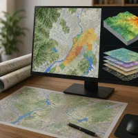 انجام خدمات GIS و ArcGIS نقشه پایان‌نامه
