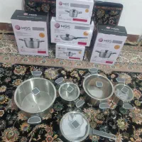 یک سرویس قابلمه استیل   10تکه نو