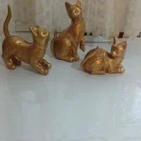 سه عدد مجسمه گربه پلی استر