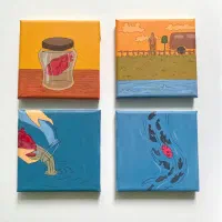 نقاشی چهارتکه «داستان دل کندن از تو»