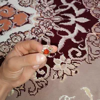 انگشتر نگین دار قرمز و نقره ای رنگ شیک وزیبا|بدلیجات|خرمآباد, |دیوار