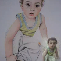 طراحی چهره|تابلو، نقاشی، عکس|قم, چهل درخت|دیوار