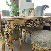 میز نهارخوری 8 نفره سلطنتی ورق طلا|میز و صندلی غذاخوری|مشهد, نیروی هوایی|دیوار
