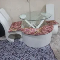 میز غذاخوری گرد درحدنو جنس چوب عالی