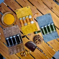 کیف ادویه چرم طبیعی کمپینگ(طبیعت گردی)