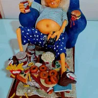 مرد چاق دونات خور تمام پلی استر