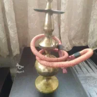 قلیان برنجی چهارتیکه دکوری قدیمی خارجی نادر