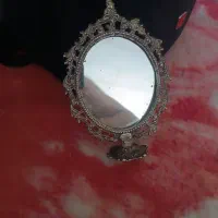 آینه شمعدان نقره قدیمی ،