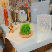 هفت سین شیشه ایی حبابی