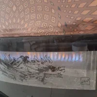 بخاری سالم منقل برنجی  کوزه و خمره کهنه وقدیمی|بخاری، هیتر، شومینه|لاهیجان, کاروانسرابر|دیوار