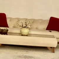 مبل چستر سه نفره همراه با جلو مبلی