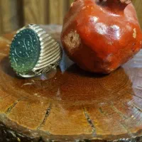 انگشتر عقیق سبز خطی