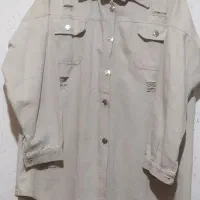 مانتو کتان جین  مناسب پاییز و زمستان