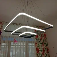 لوستر مدرن مربع و دایره چند طبقه smd کنترلی|لوستر و چراغ آویز|تهران, گلستان (شهرک راه آهن)|دیوار