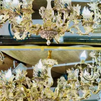 لوستر ده شعله کرم طلا شاخه آرامیس