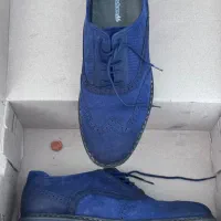 کفش مردانه رسمی سورمه ای چرم تبریز سایز ۴۱