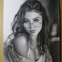 طراحی پرتره همراه با قاب