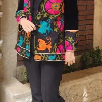 کت مخمل و پارچه سوزن دوزی