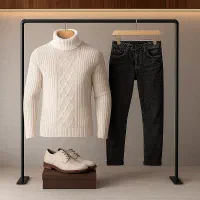 پلیور بافت مردانه مشکی و سفید سایز L XL|لباس|بیرم, |دیوار