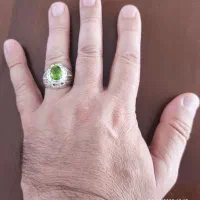 انگشتر نقره دست‌ساز با نگین زبرجد کار استاد جاوید|جواهرات|تهران, کوهک|دیوار