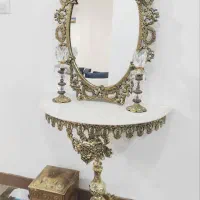 آینه شمعدان و میز تلفن برنز