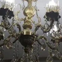 یک جفت لوستر پنج شاخه برنجی