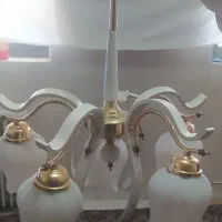 لوستر پنج شعله چوب سفید