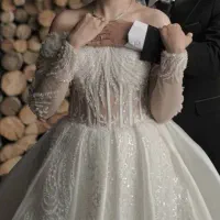 فروش لباس عروس مزون‌دوزی بسیار خاص (سایز ۳۸ تا ۴۴)