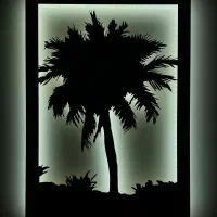 تابلو بک لایت طرح درخت نخل