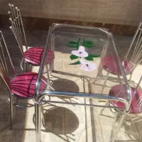 میز نهارخوری چهار نفره فلزی