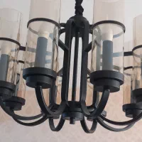 لوستر ۸ شعله فلزی|لوستر و چراغ آویز|لاهیجان, بازکیاگوراب|دیوار