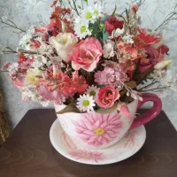 گل مصنوعی فنجان نعلبکی بزرگ|گل مصنوعی|فردیس, منظریه|دیوار