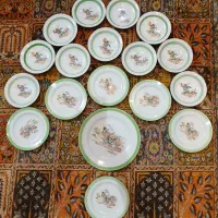ظروف ۱۸ پارچه چینی  دختر اژدها  حاشیه سبز