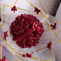 سفارش انواع دسته گل روبانی پذیرفته میشود|گل مصنوعی|بوشهر, |دیوار