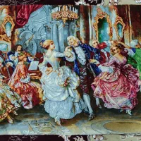 تابلو فرش دست باف طرح رقص اشرافی