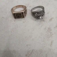 دو عدد انگشتر برنج و نقره
