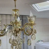 لوستر آترین 6 شاخه  برنجی  با ضمانت‌نامه قسطی بخر