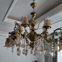 لوستر پنج شاخه لاله واژگون برنز