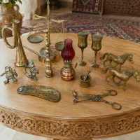 مجسمه برنجی ترازو شیپور|کلکسیون اشیاء عتیقه|تهران, تختی|دیوار