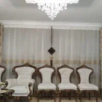 پرده کرم رنگ شیک و سالم در حد نو