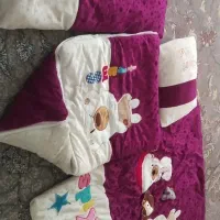سرویس نوزاد شامل پتو ، تشک و متکا و قنداق فرنگی ا