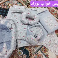 سیسمونی سرویس خواب نوزاد دخترانه ست پیش بند وسرهمی